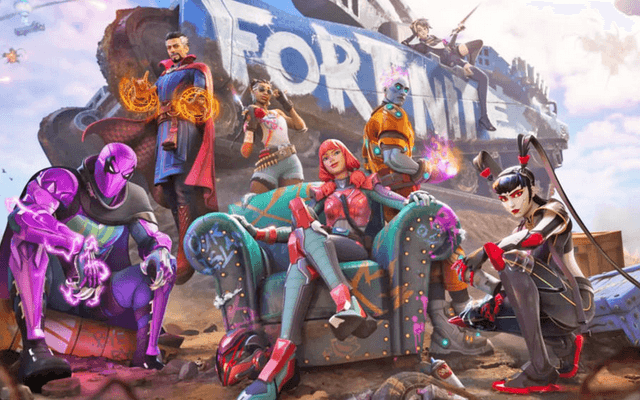Archiefillustratie met verschillende Fortnite personages