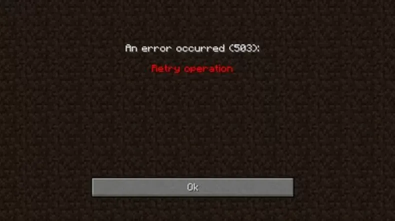 errorcode 503 en 504 oplossen in minecraft plaatje