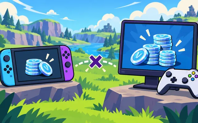 Illustratie van een handheld en een pc met verschillende stapels blauwe gamemunten
